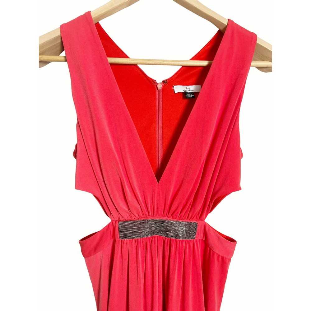 H by Halston Red Cutout Maxi Dress Size 2 - image 5