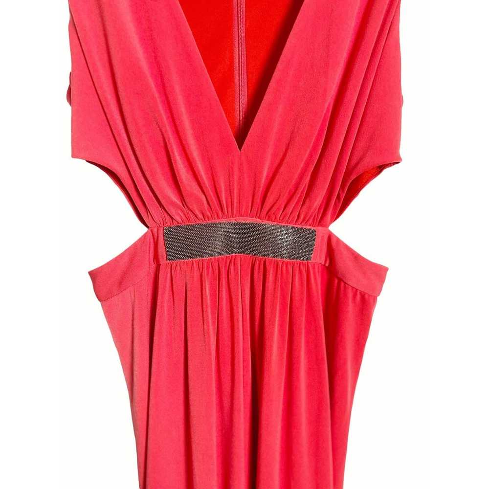 H by Halston Red Cutout Maxi Dress Size 2 - image 6