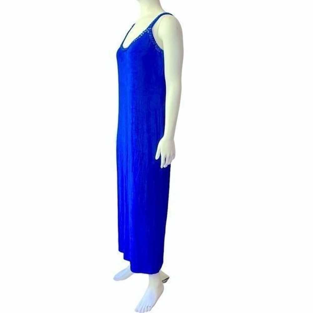 Y2K Cobalt Blue Sequin Embellished Maxi Tank Dress - image 2