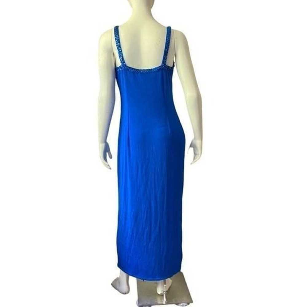 Y2K Cobalt Blue Sequin Embellished Maxi Tank Dress - image 3