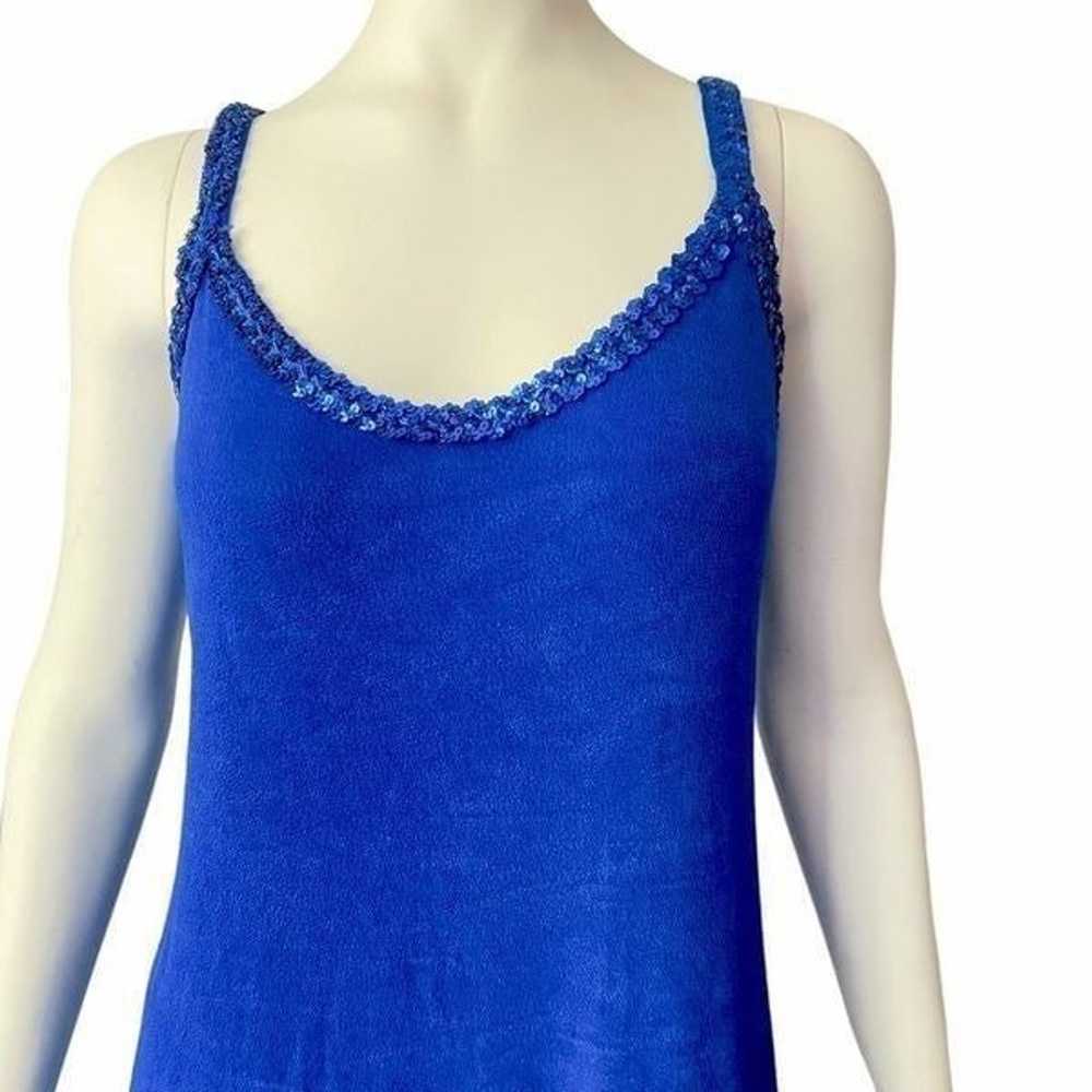 Y2K Cobalt Blue Sequin Embellished Maxi Tank Dress - image 4