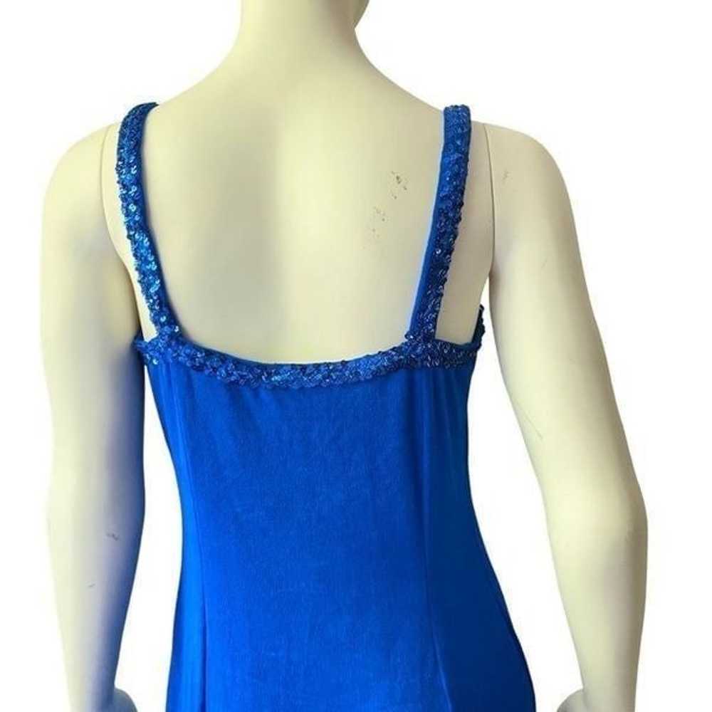 Y2K Cobalt Blue Sequin Embellished Maxi Tank Dress - image 6