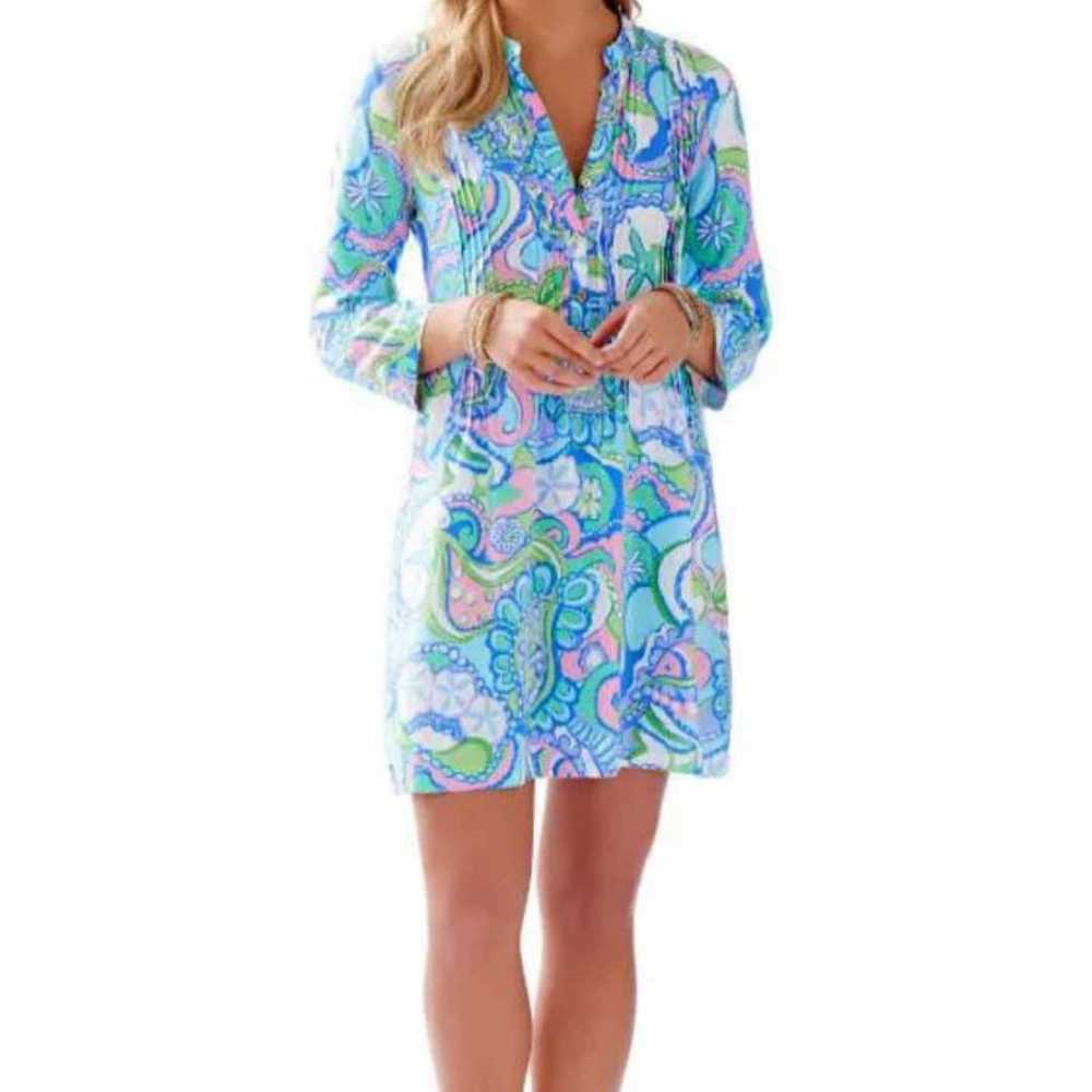 Lilly Pulitzer XL Sarasota Pintuck Tunic Dress Co… - image 3