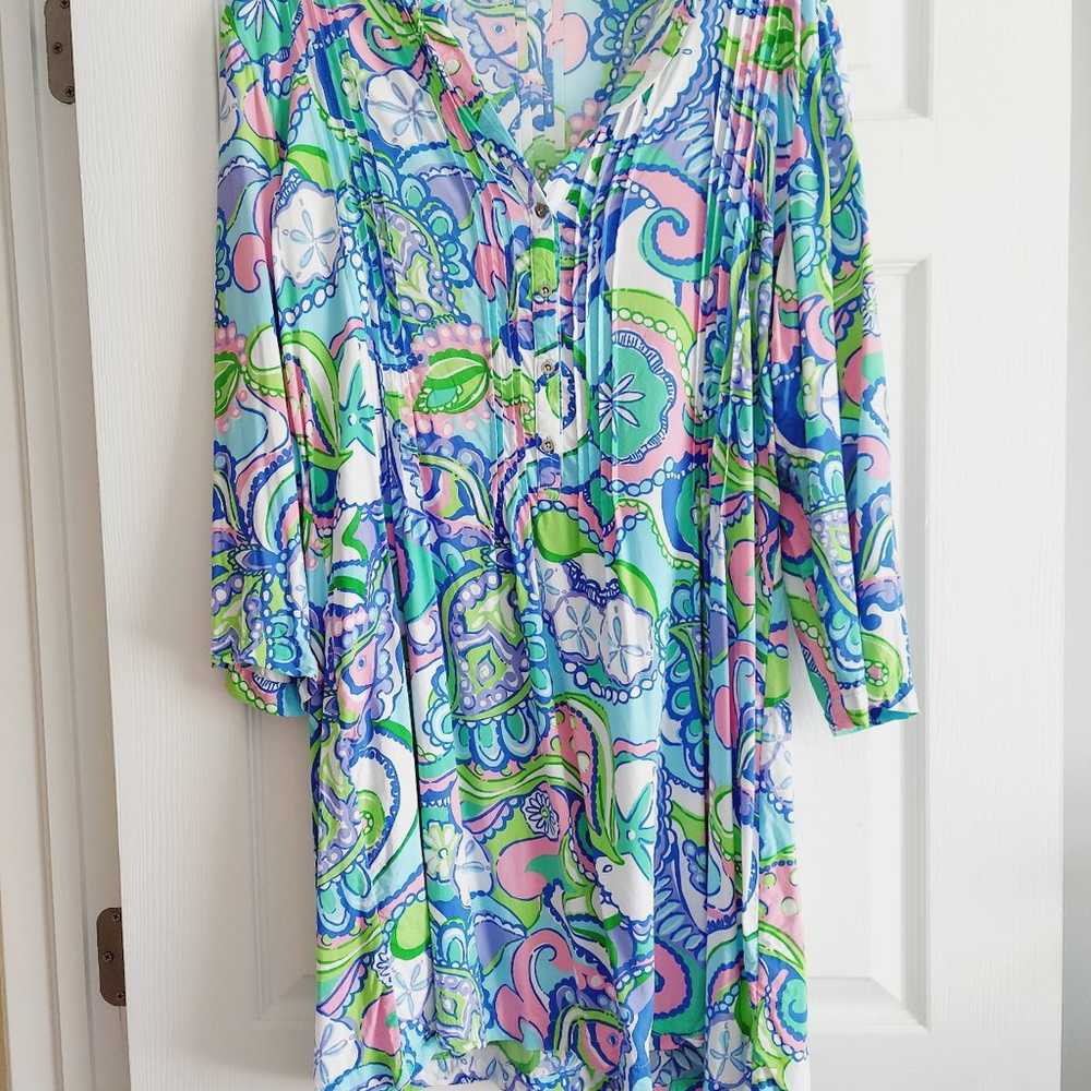 Lilly Pulitzer XL Sarasota Pintuck Tunic Dress Co… - image 4