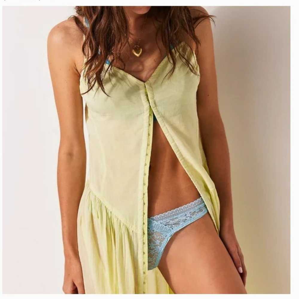 NWOT Free People Heating Up Maxi Slip in Lime - image 3