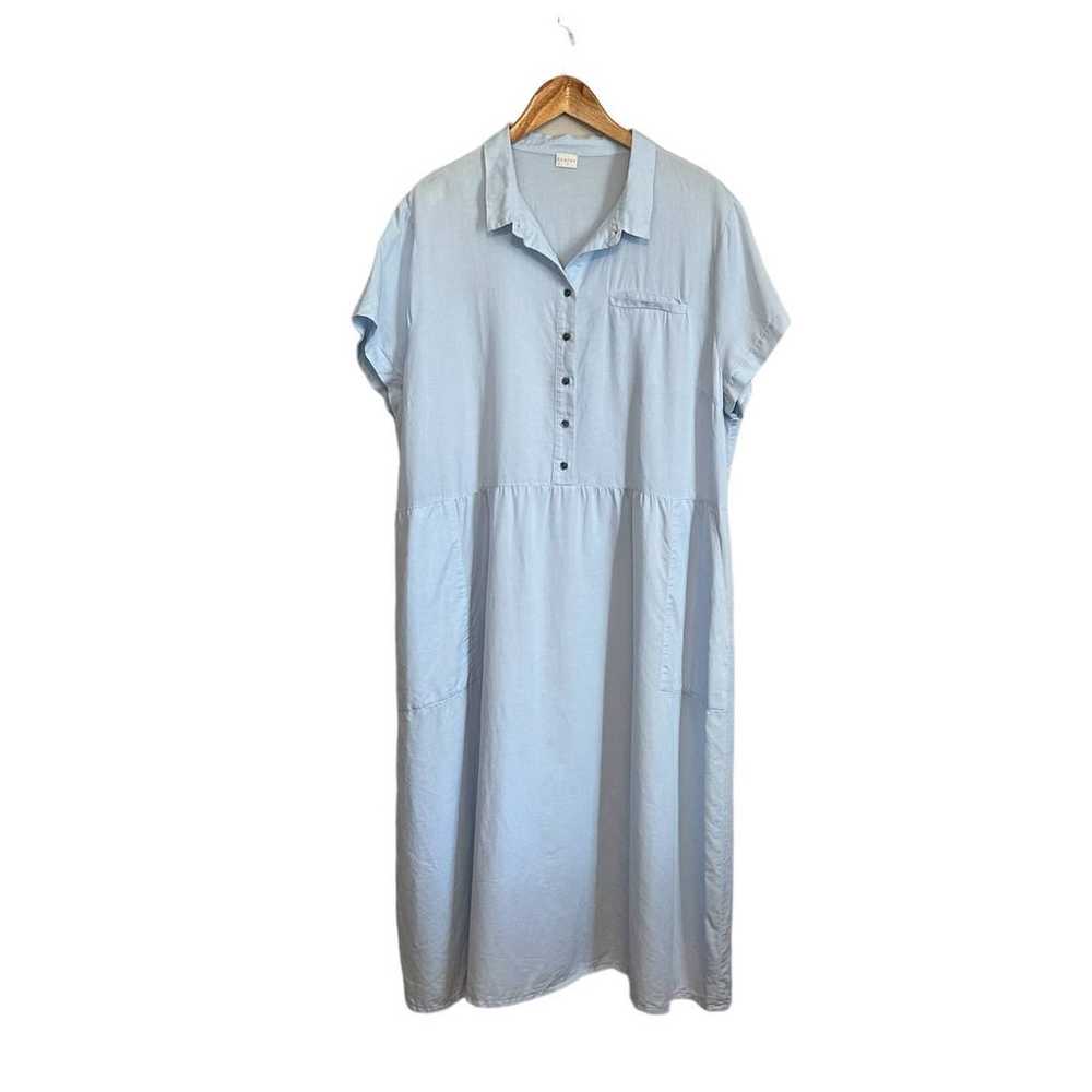 NEW Poetry Linen Cotton Midi Short Sleeve Shirt C… - image 3