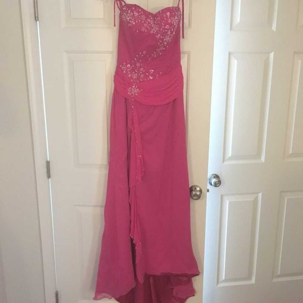 Maggie sottero hot pink floor length formal dress… - image 1