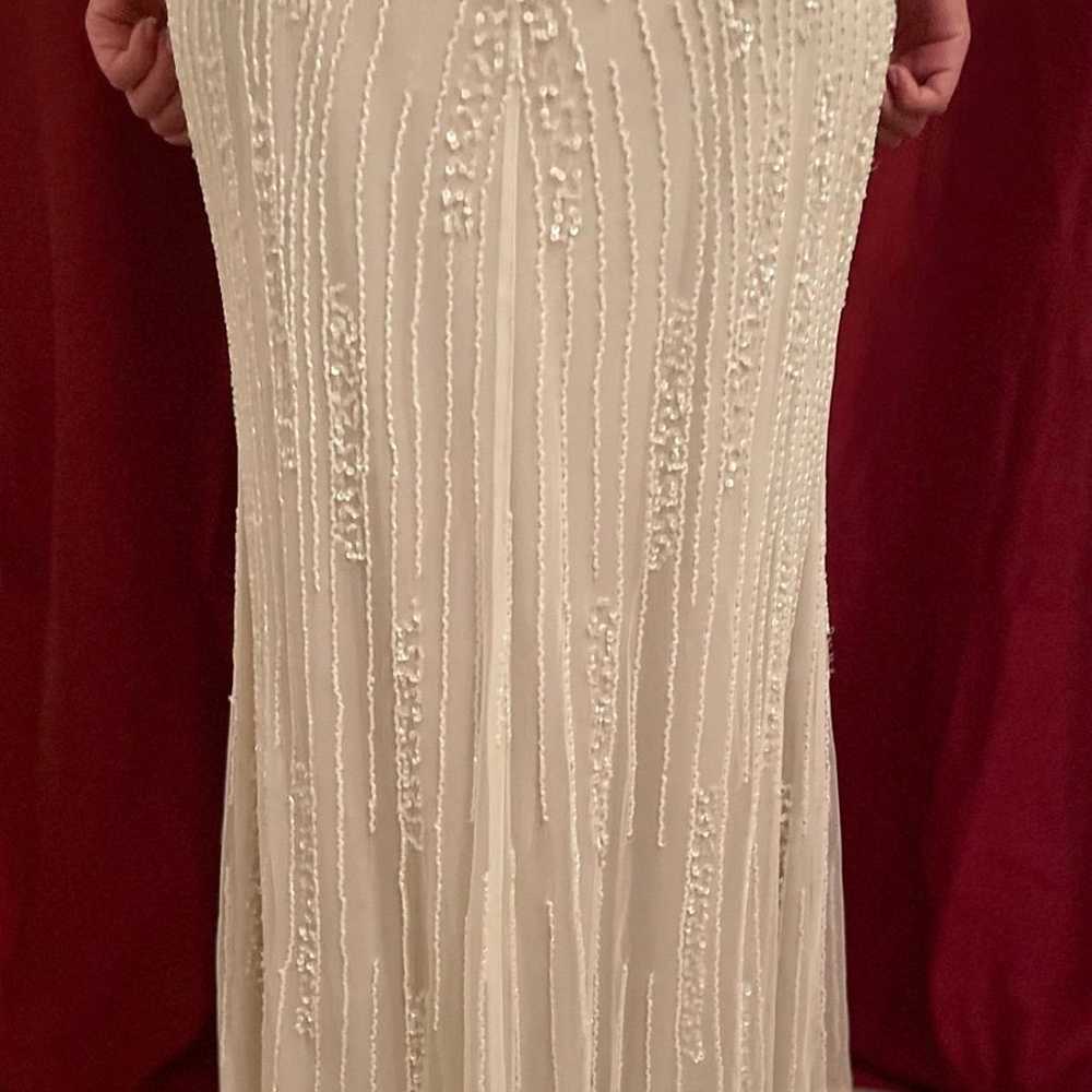 White beaded gown women’s size 6 - image 6
