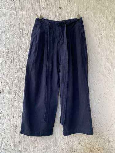 J.W.Anderson × Uniqlo belted linen blend trousers