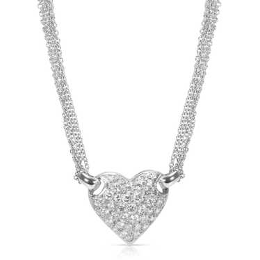 Louis Vuitton Pave Diamond Heart Pendant in 18K W… - image 1