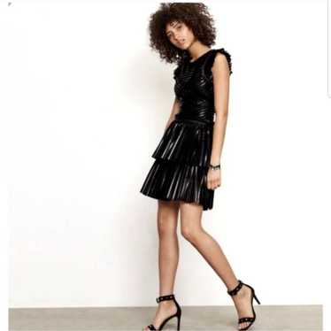 Maje Remony Black Tiered Mini Dress Size 3