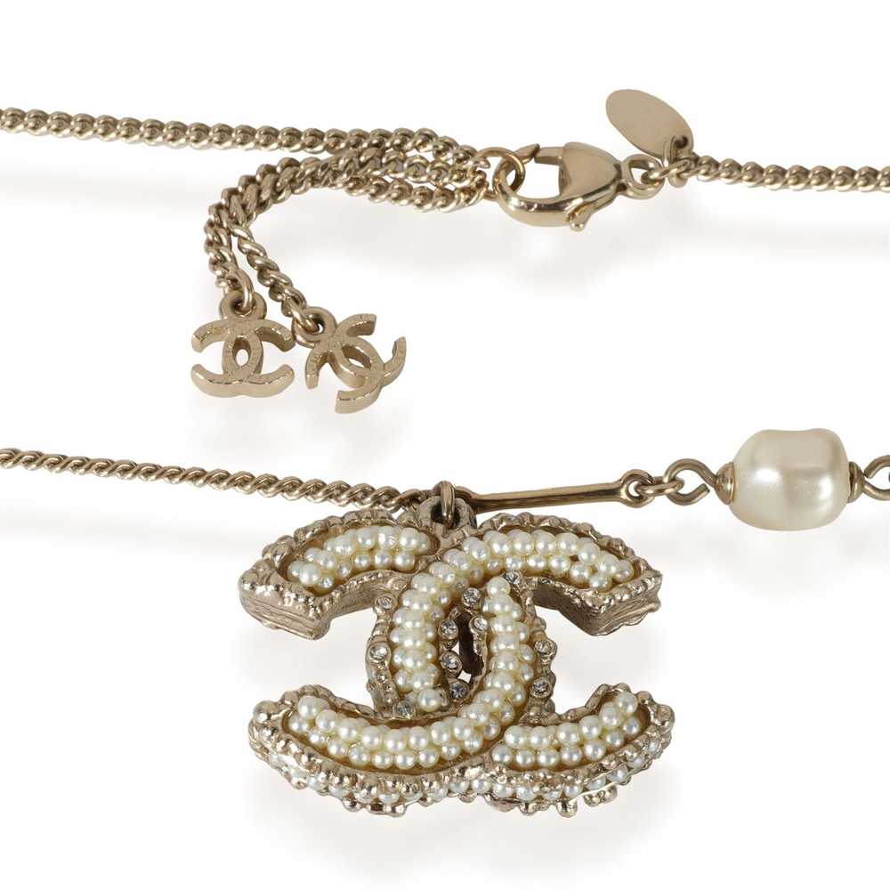 Chanel Chanel Faux Pearl CC Logo Necklace - image 3