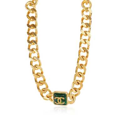 Chanel Chanel 2020 Resin CC Curb Link Choker Gold… - image 1