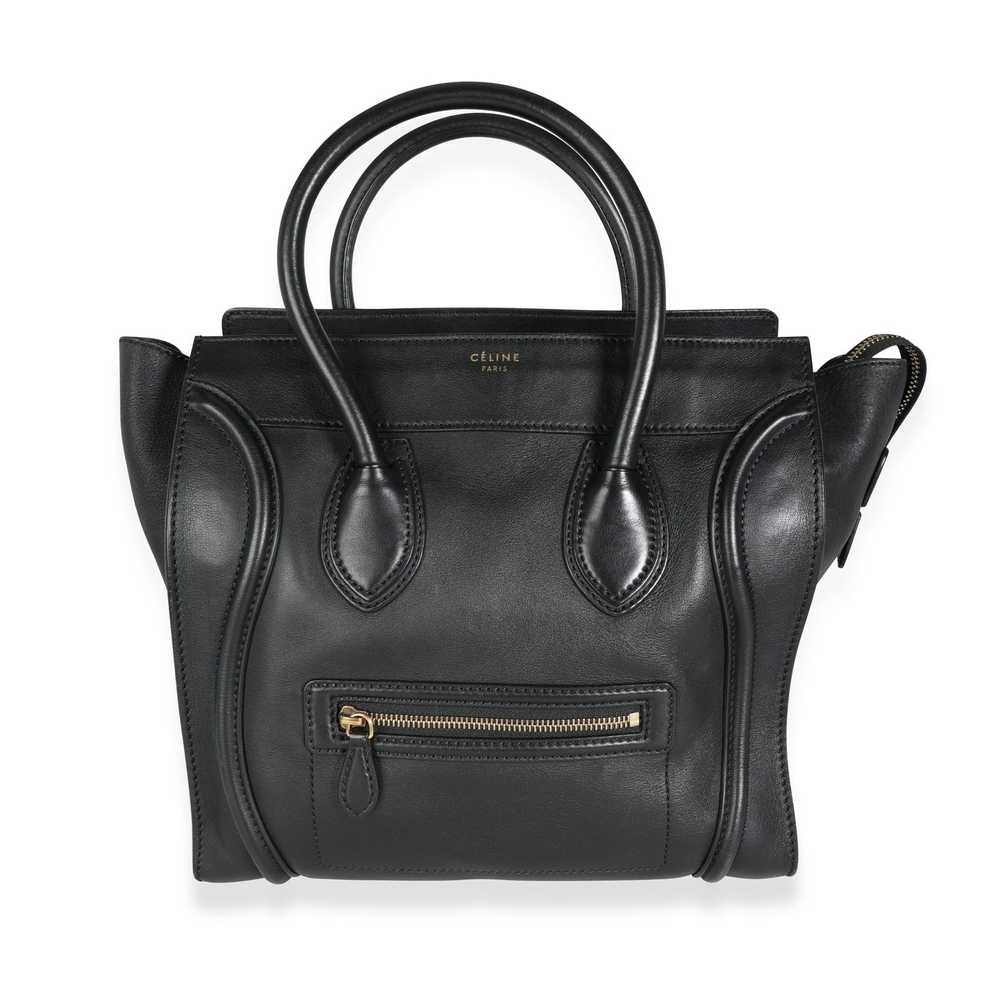 Celine Céline Black Calfskin Leather Mini Luggage… - image 1