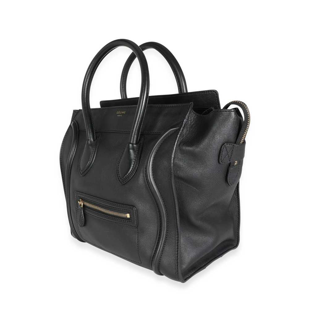 Celine Céline Black Calfskin Leather Mini Luggage… - image 2