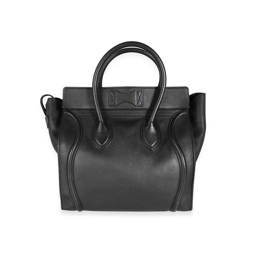 Celine Céline Black Calfskin Leather Mini Luggage… - image 3