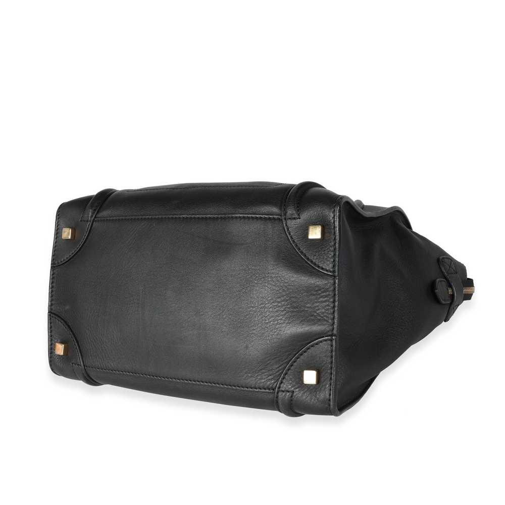 Celine Céline Black Calfskin Leather Mini Luggage… - image 6