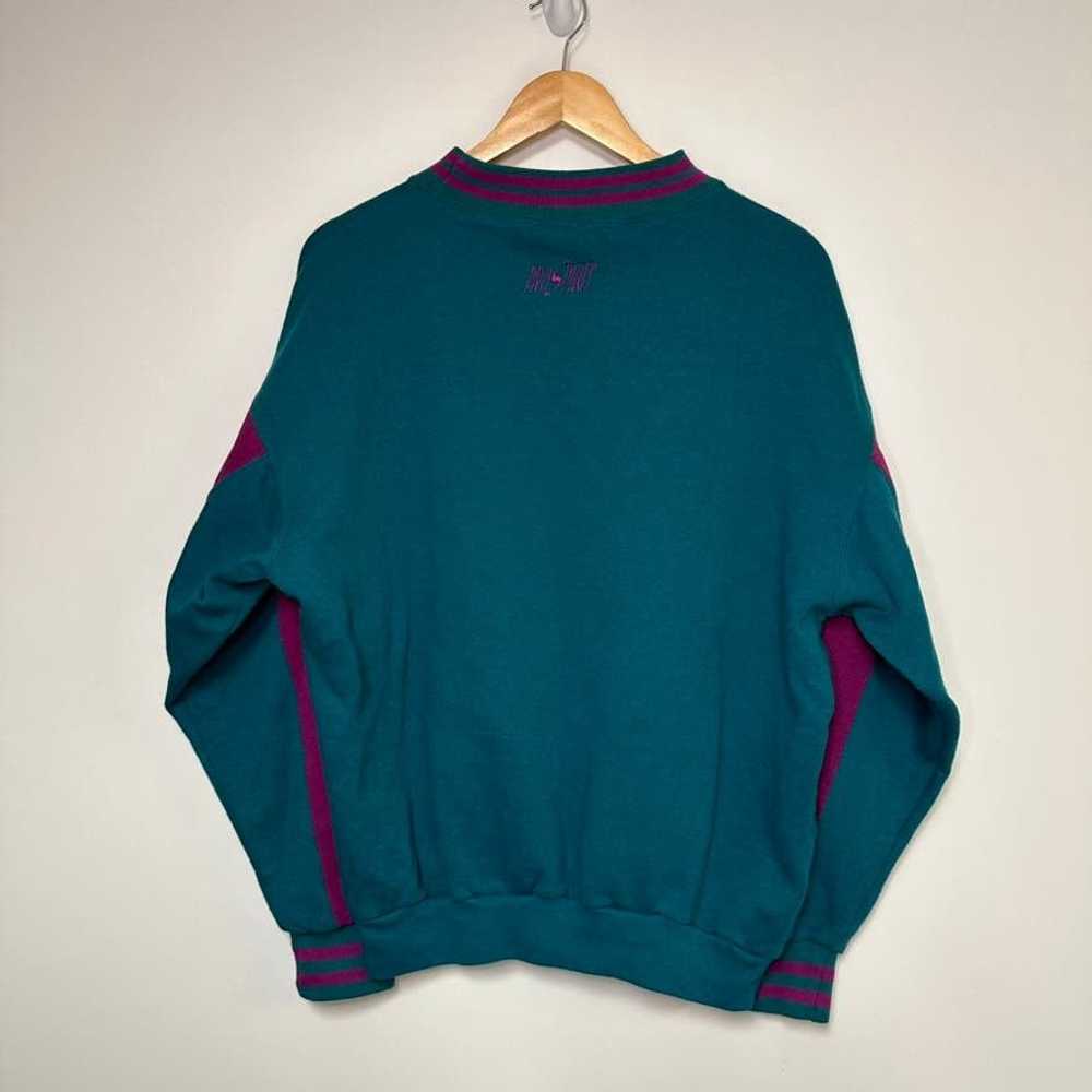 Vintage Vintage Blank Sweatshirt 90s Green Purple… - image 2