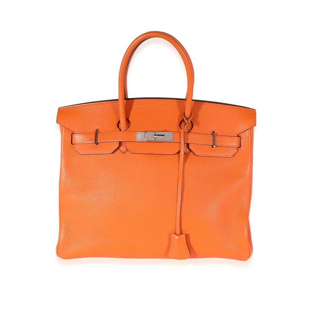 Hermes Hermès Orange Togo Birkin 35 PHW - image 1