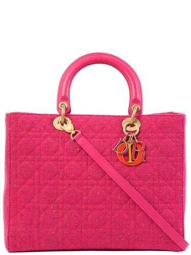 DIOR Tweed Lady  2Way Bag L Pink/Multi