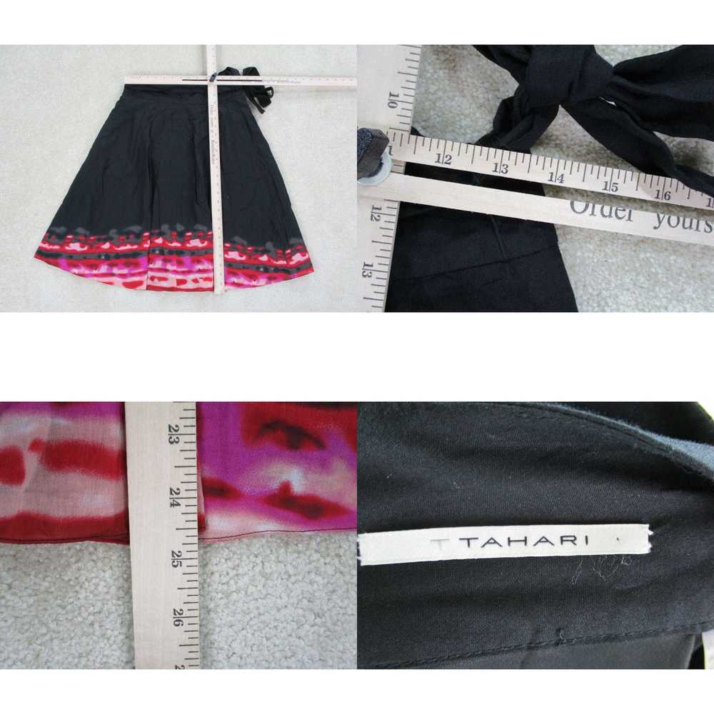 Vintage Tahari Skirt Womens Size 4 Black Red Cott… - image 4
