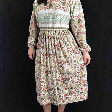 70s Floral Midi Dress - image 1