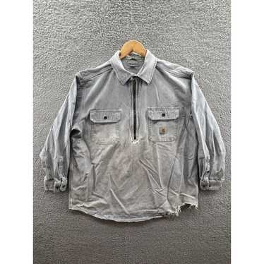 Carhartt Carhartt Hickory Stripe 1/4 Zip Shirt Me… - image 1