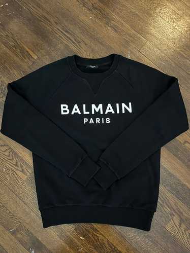 Balmain Balmain Logo Print Cotton Jersey Sweatshir