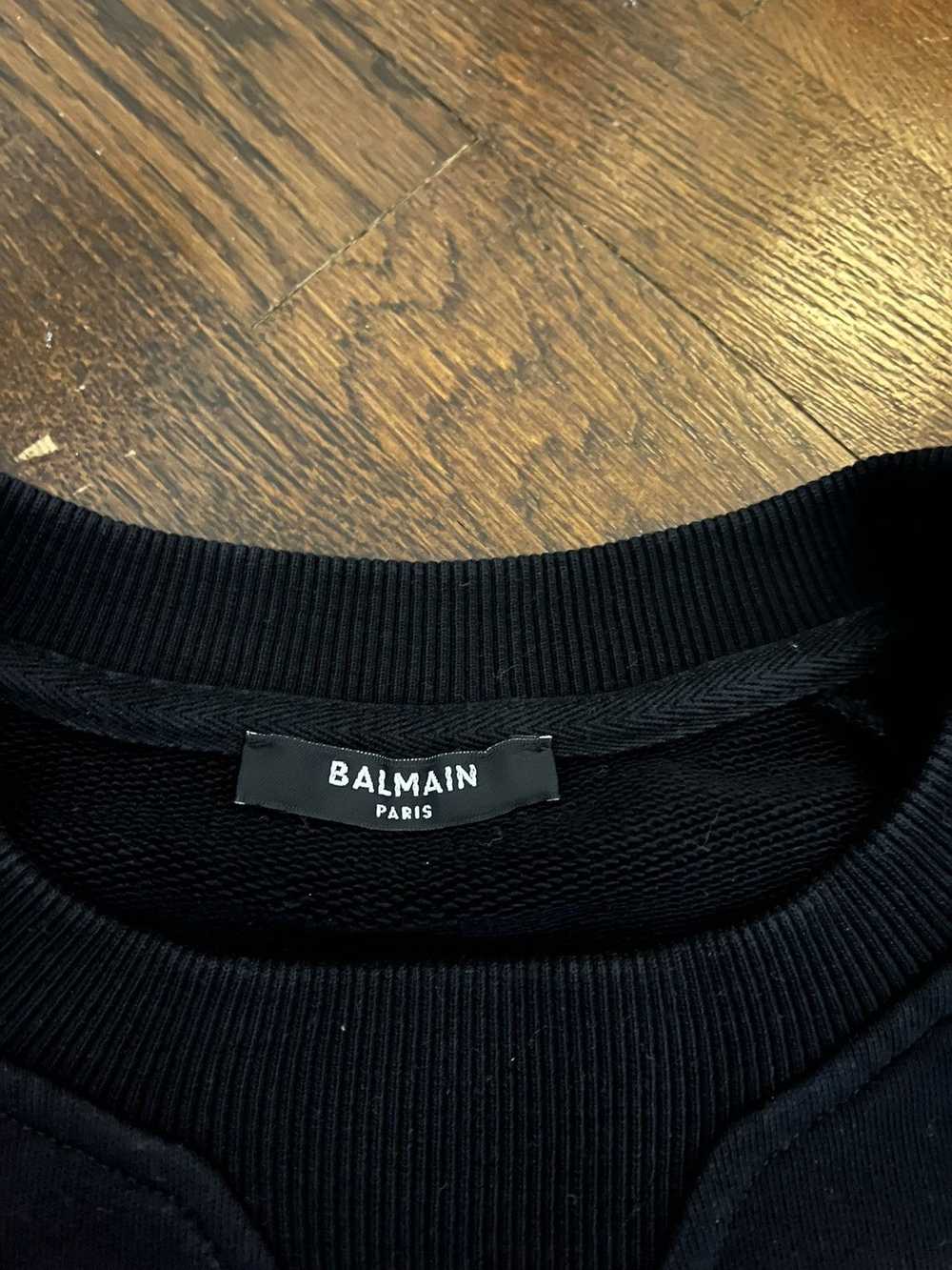 Balmain Balmain Logo Print Cotton Jersey Sweatshi… - image 3