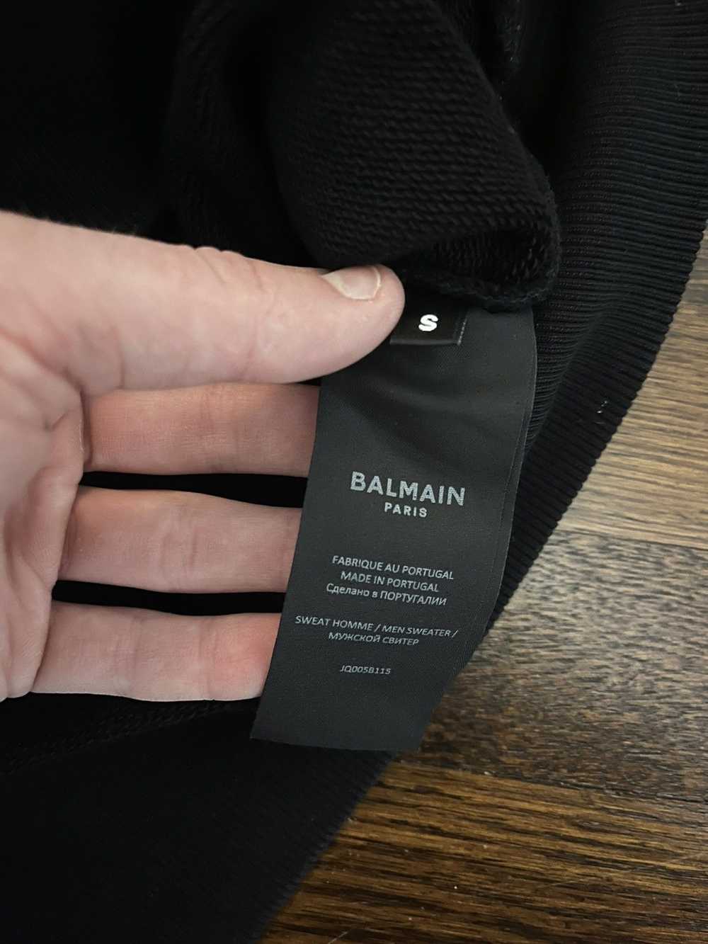 Balmain Balmain Logo Print Cotton Jersey Sweatshi… - image 4