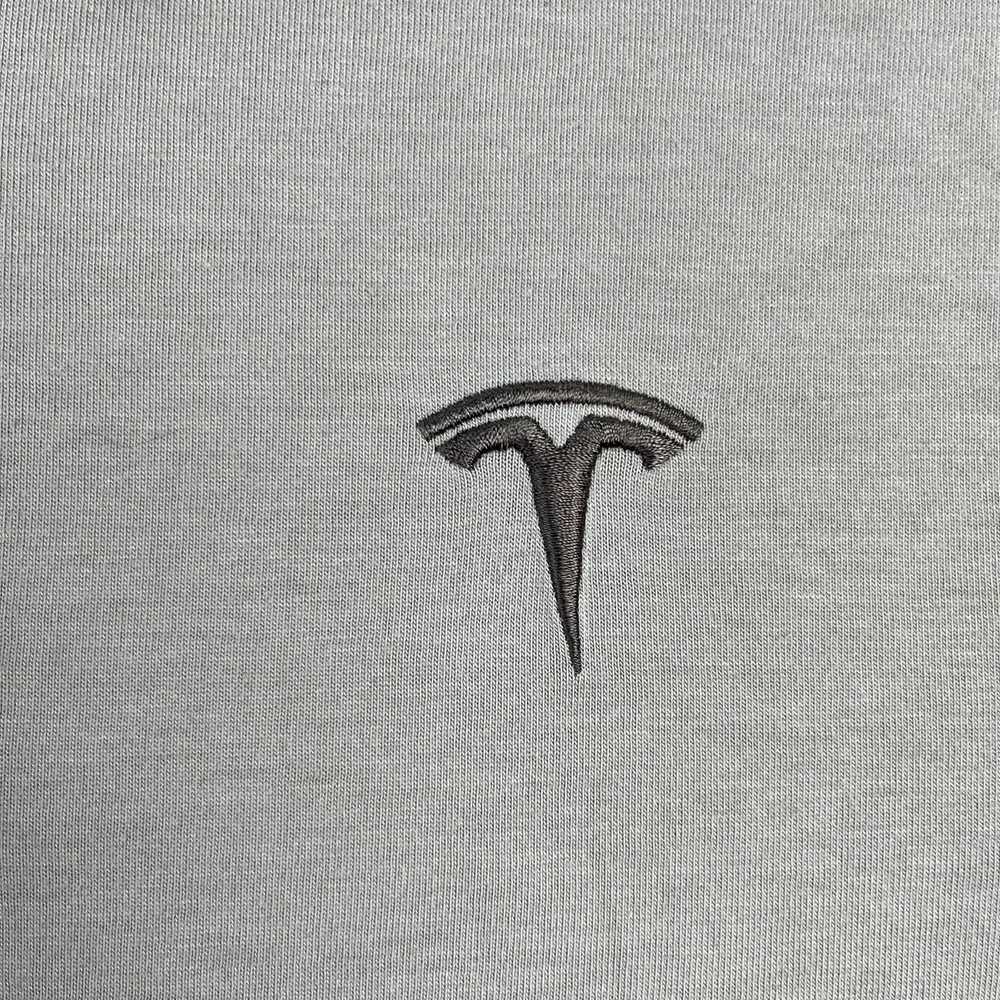 Vintage Tesla Polo Shirt Medium Gray Motors Cars … - image 3