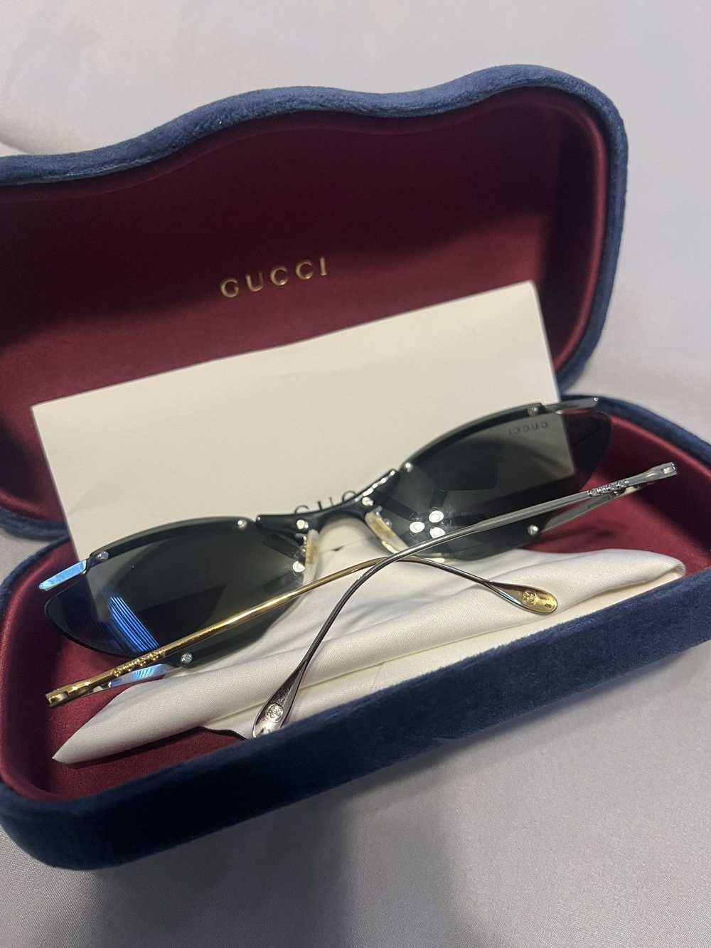 Gucci Gucci Gold and Silver Oval Matrix glasses - image 10