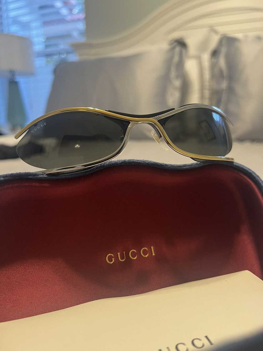 Gucci Gucci Gold and Silver Oval Matrix glasses - image 11