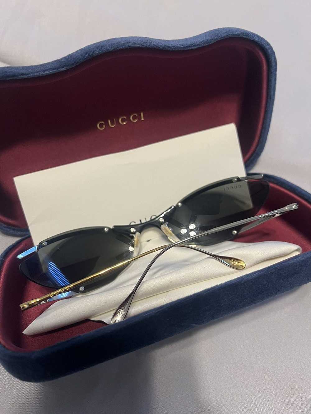 Gucci Gucci Gold and Silver Oval Matrix glasses - image 12