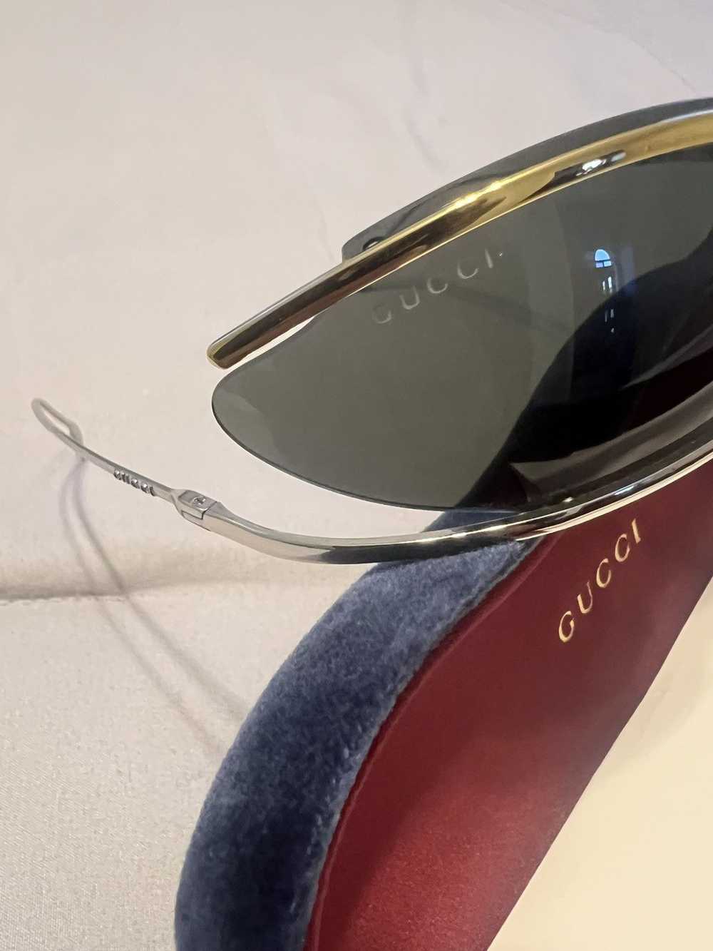Gucci Gucci Gold and Silver Oval Matrix glasses - image 6