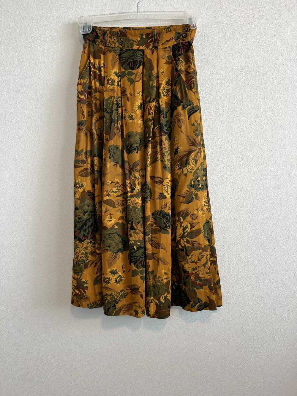 Designer Vintage Pleated High Waist Maxi Skirt - image 5