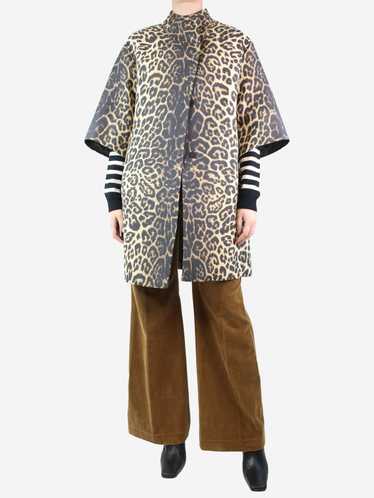 Ermanno Scervino Neutral leopard print coat - size