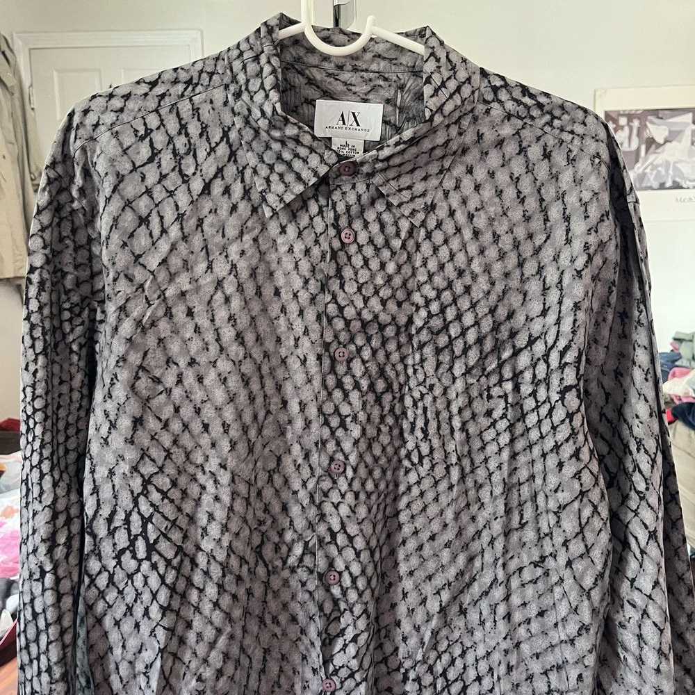 Armani Armani Exchange Dress Shirt Black and Grey - image 2