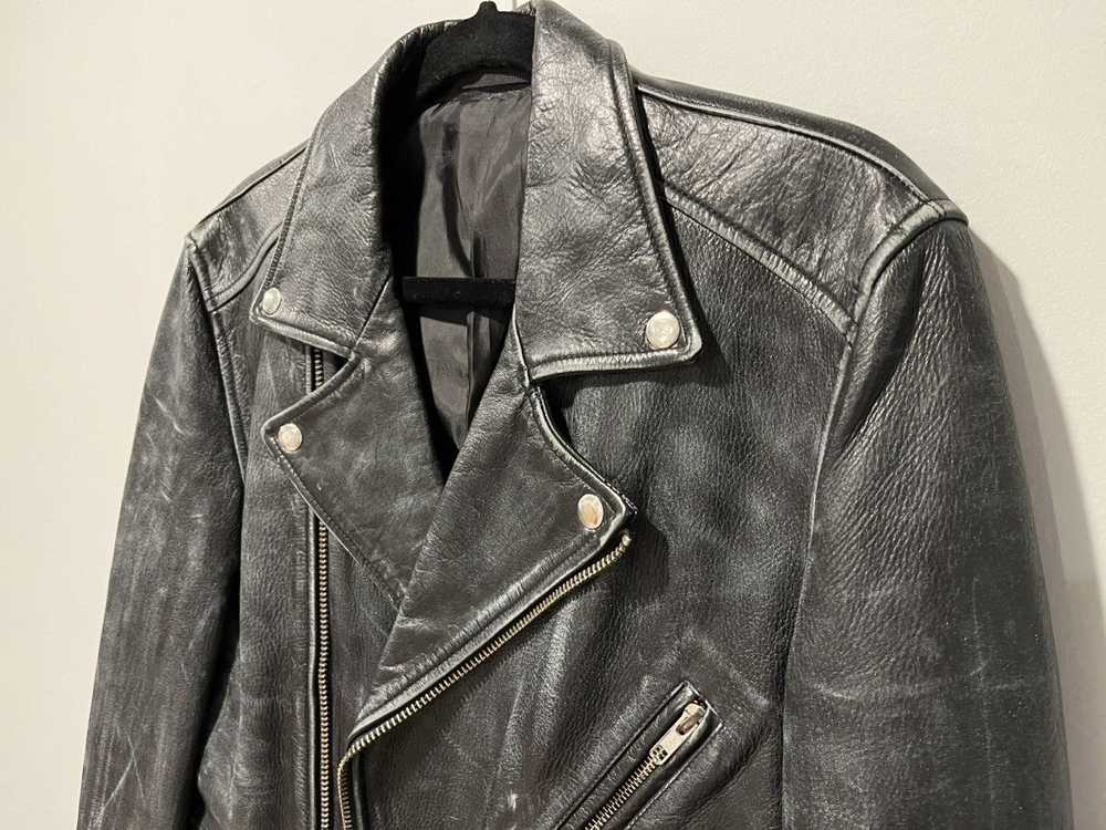 Blk Dnm Blk Dnm Distressed Leather Biker Jacket - image 1