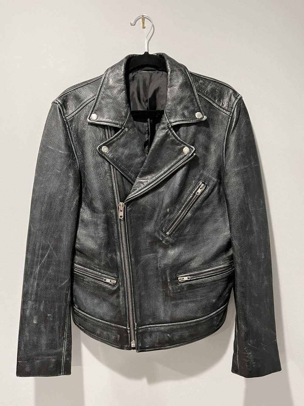 Blk Dnm Blk Dnm Distressed Leather Biker Jacket - image 2