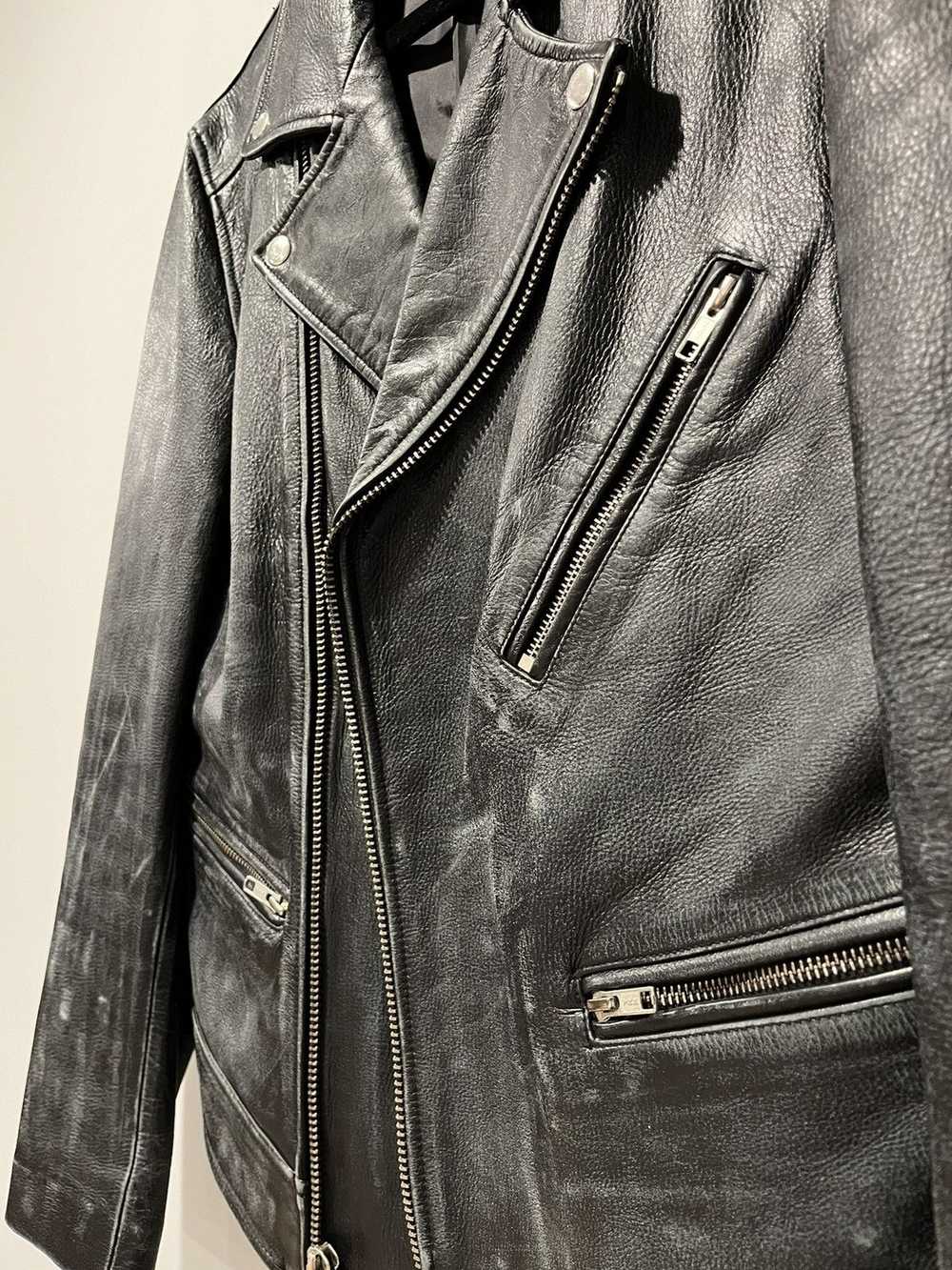 Blk Dnm Blk Dnm Distressed Leather Biker Jacket - image 4