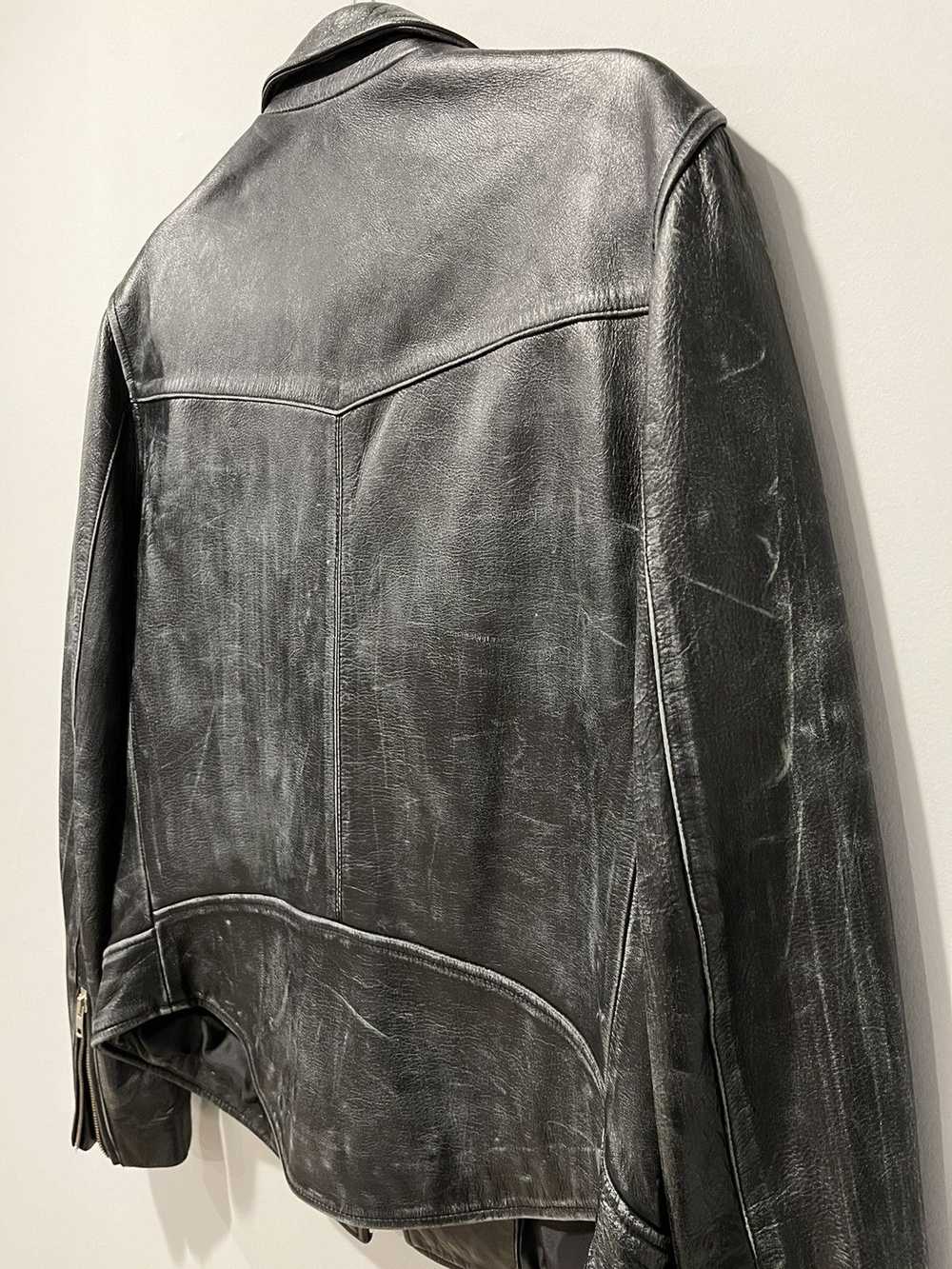 Blk Dnm Blk Dnm Distressed Leather Biker Jacket - image 7