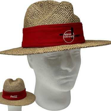 Coca Cola Coca Cola Vintage 90s Straw Panama Hat … - image 1