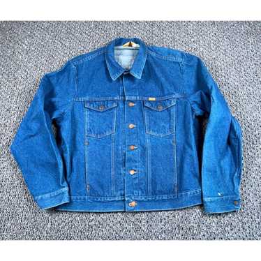 Etro VTG 80s Rustler Jean Jacket Adult XL Blue De… - image 1