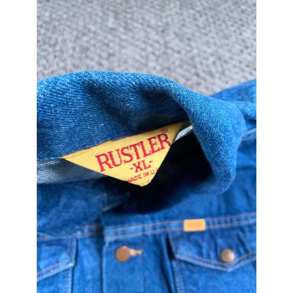 Etro VTG 80s Rustler Jean Jacket Adult XL Blue De… - image 3