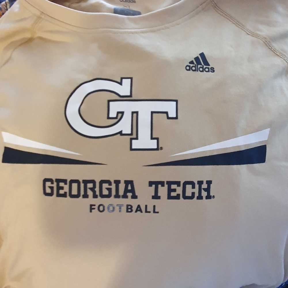 Georgia Tech football tshirt Adidas Xl beige w/ b… - image 2