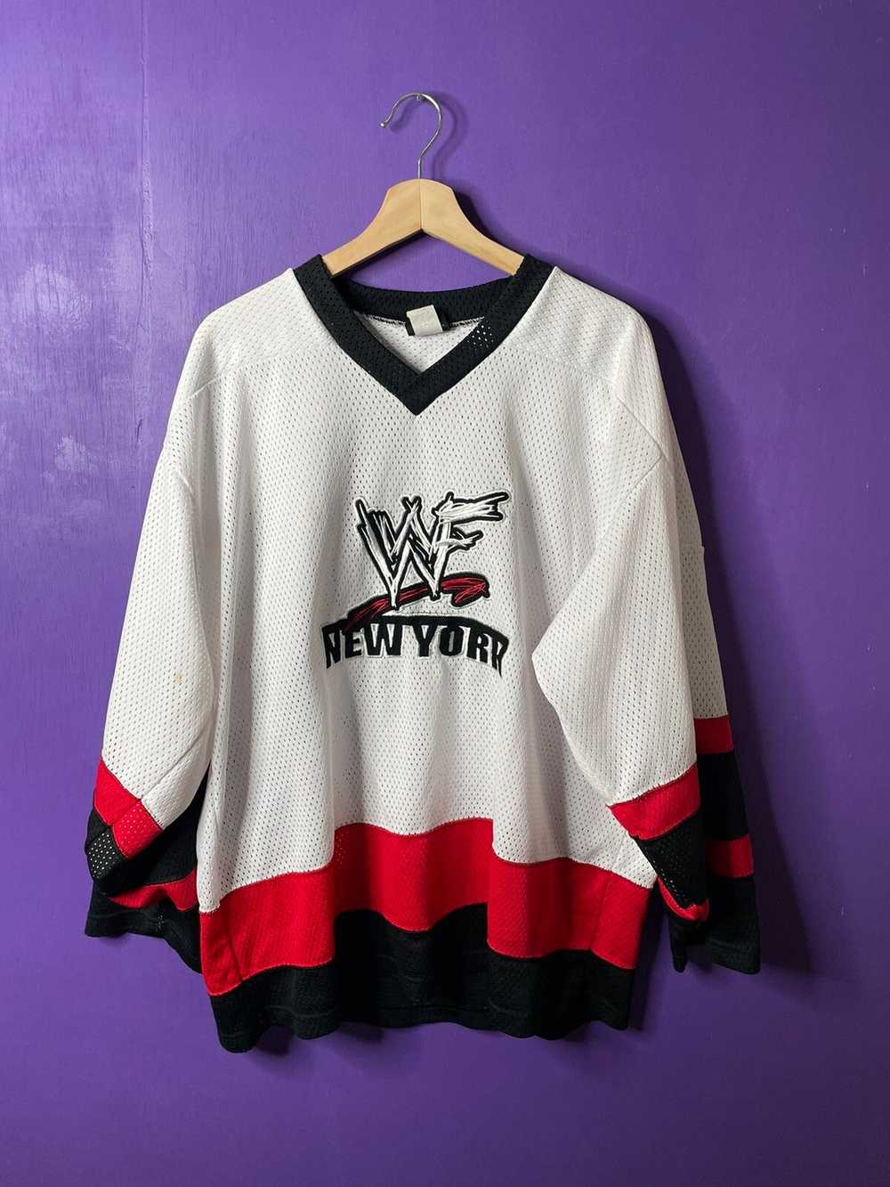 Vintage × Wwf Vintage 90s WWF New York hockey jer… - image 1
