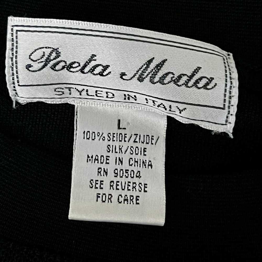 Poeta Moda Mens 100% Silk Shirt L Vintage Grunge … - image 5