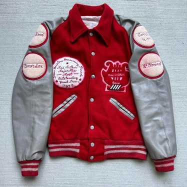 Varsity Jacket × Vintage VINTAGE 1970s WOOL AND L… - image 1