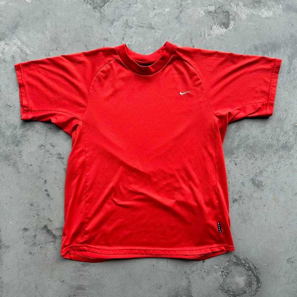 Vintage 90s Nike swoosh made in USA dri fit t shi… - image 1